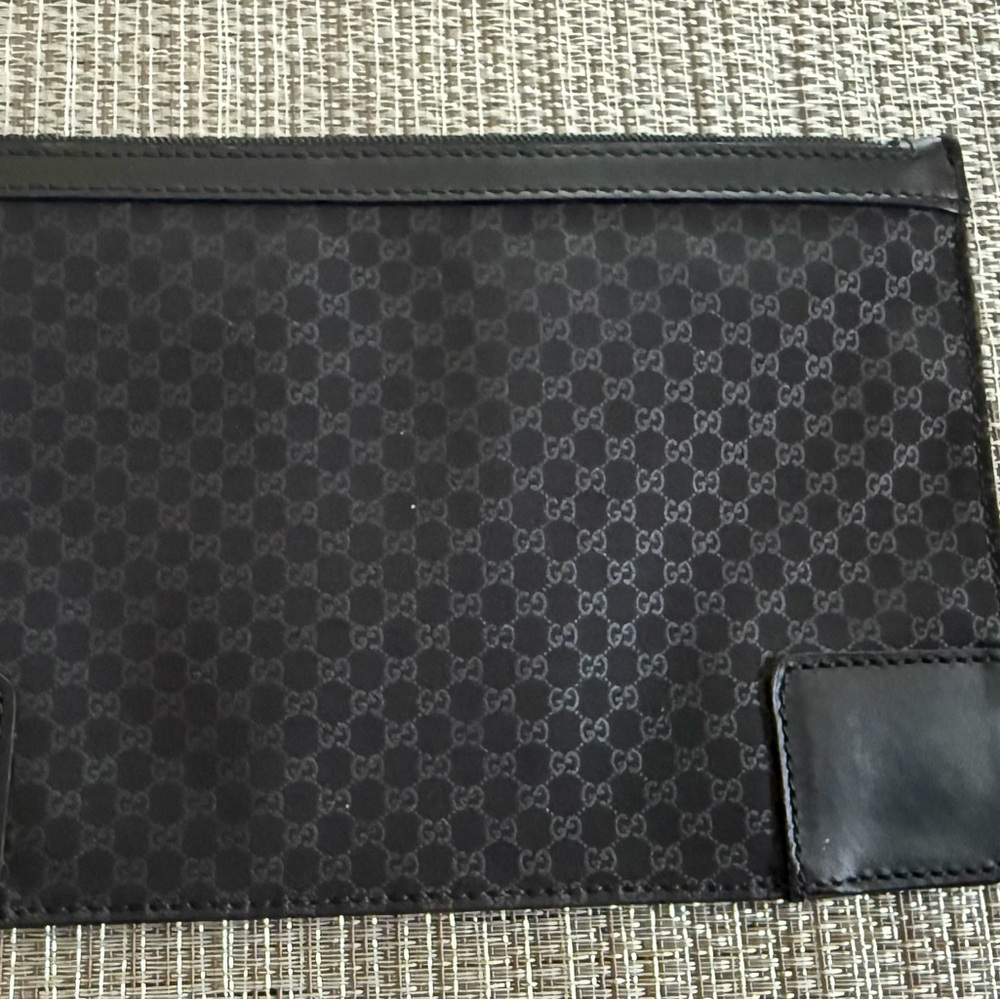 Gucci Black and Gray Monogram Toiletry Bag